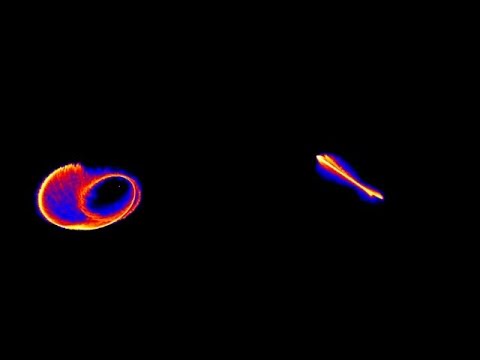 Supermassive black hole rips star apart (simulation)