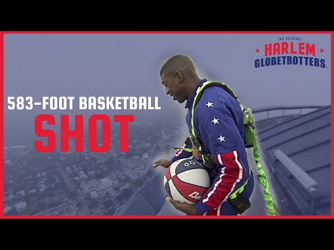 Amazing 583-Foot Basketball Shot | Harlem Globetrotters