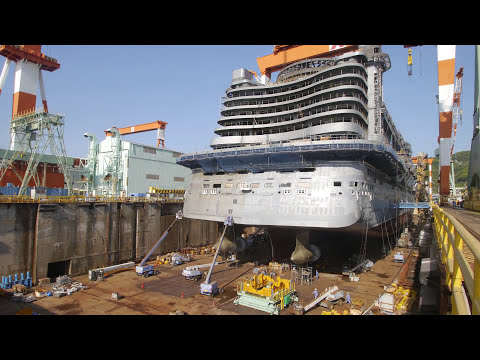 AIDAprima Cruise Ship Construction &amp; Christening in 4K by MK timelapse