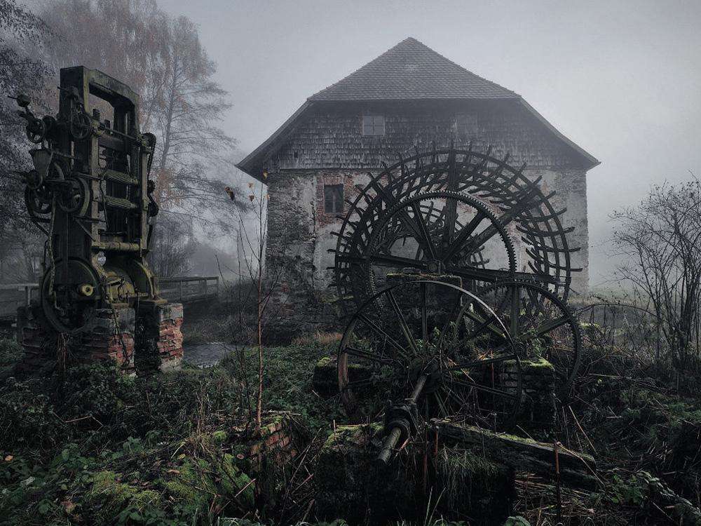 Старая мельница в Баварии, Германия.