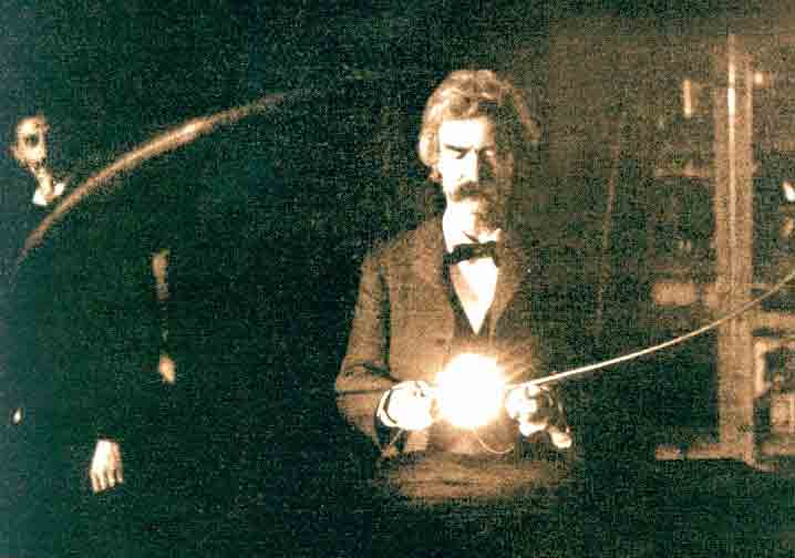 Марк Твен в лаборатории Николы Тесла