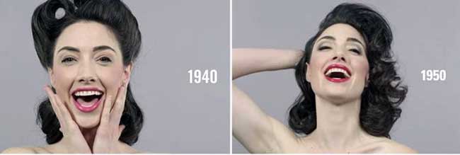 100 лет женской красоты за одну минуту