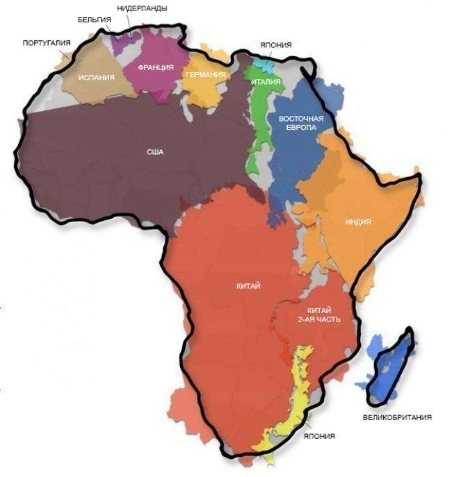 Такого размера Африка на самом деле