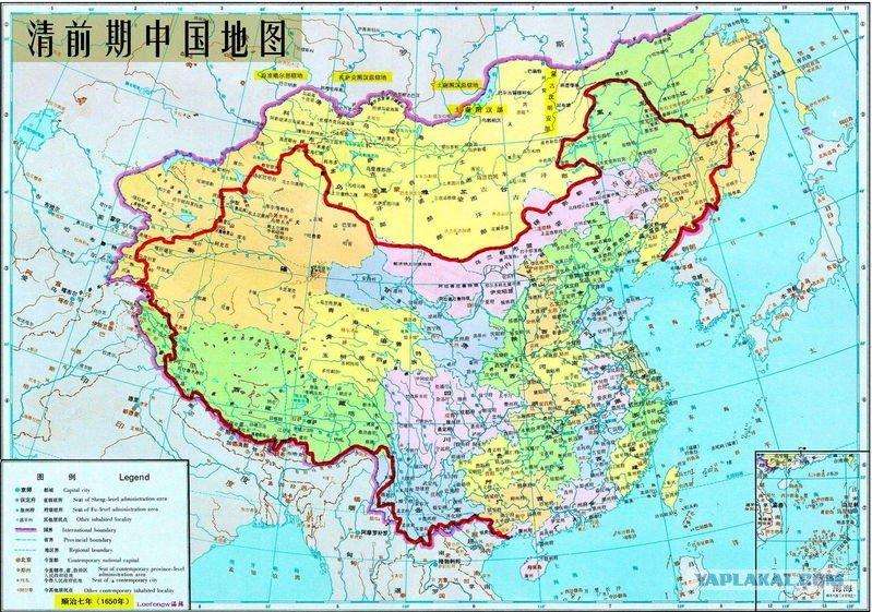 Претензии Китая к России. Скрин китайской карты