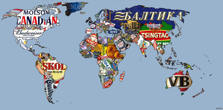 Карта - Самые продаваемые марки пива в мире