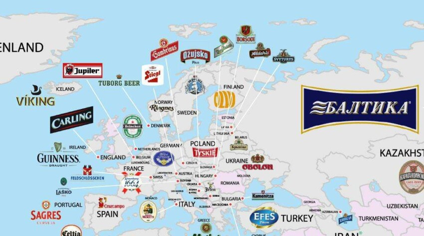 Самое популярное пиво в странах Европы