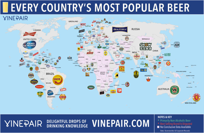 Самое популярное пиво в странах мира