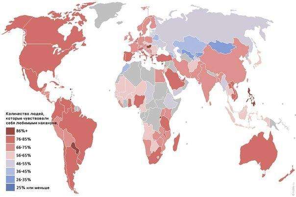 карта- Количество любви в мире