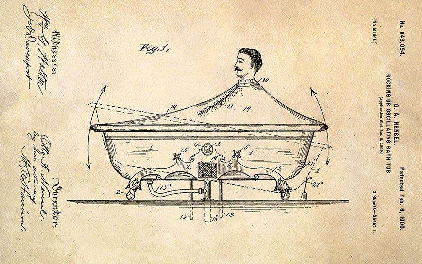 Патент 1900 года качающейся ванны
