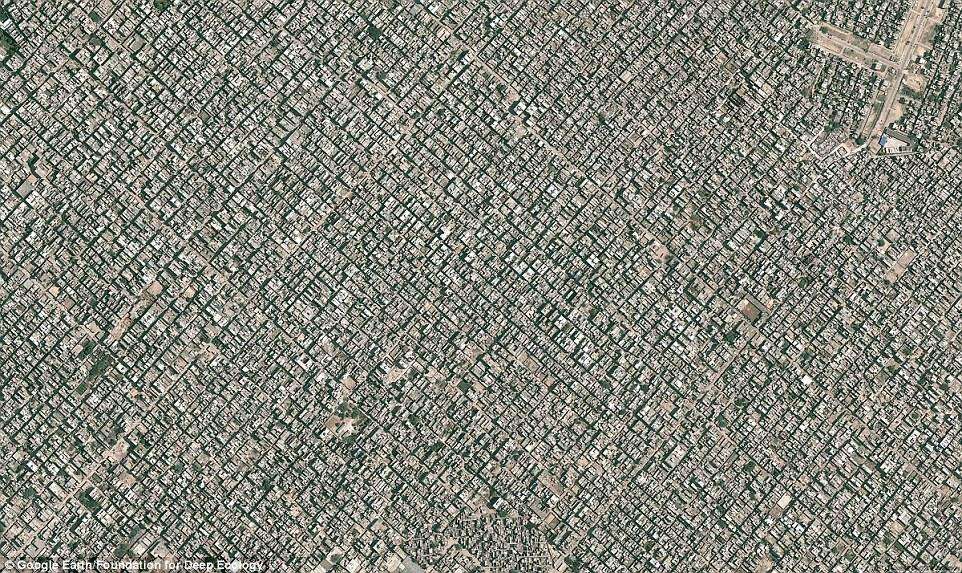 Аэрофотосъемка города Нью-Дели, Индия