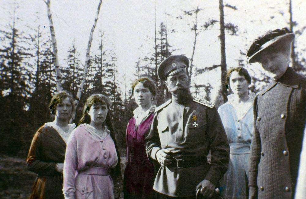 Tsar Nicholas II with daughters (L-2nd R) Maria Romanov, Anastasia Romanov, Olga Romanov, Tatiana Romanov. The series of the unique pictures were taken by the Tsar Nicholas II himself or people close to the royal family. They were realized in 1915-1916, the most terrible years of World War I. Nicholas II was an insatiable photographer. He took special care of pictures, filed them with care in numerous albums. He passed down his love for photography to Maria, his third daughter, who is responsible for colouring most of the pictures. (Photo: Laski Diffusion/Getty Images)