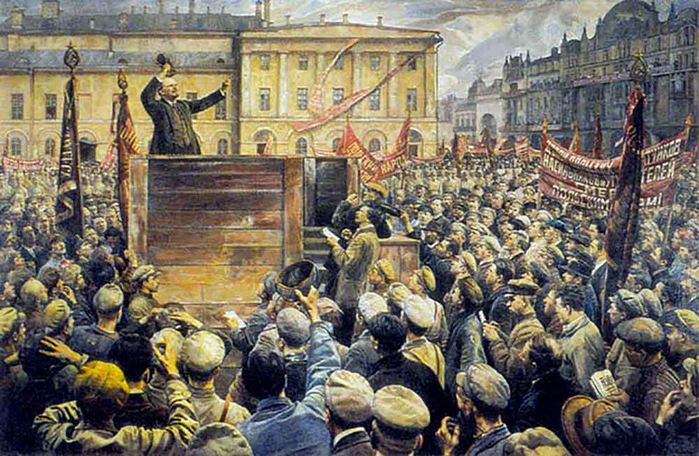 Выступление В.И. Ленина на проводах частей Красной армии на Западный фронт. Автор: Бродский И