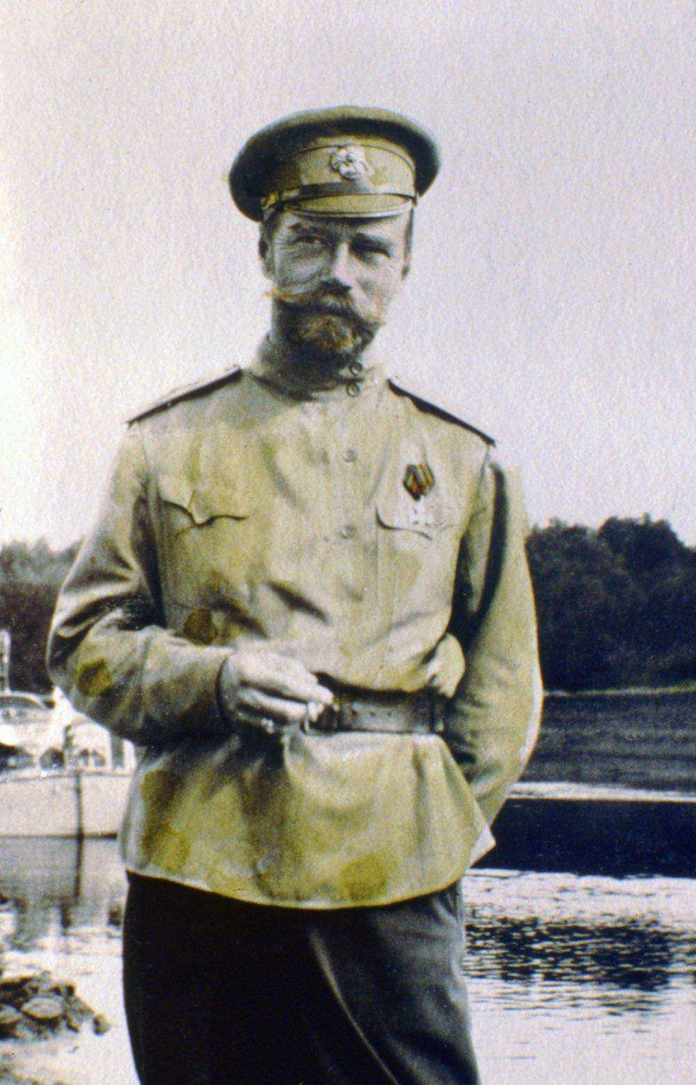 1915: Tsar Nicholas II. The series of the unique pictures were taken by the Tsar Nicholas II himself or people close to the royal family. They were realized in 1915-1916, the most terrible years of World War I. Nicholas II was an insatiable photographer. He took special care of pictures, filed them with care in numerous albums. He passed down his love for photography to Maria, his third daughter, who is responsible for colouring most of the pictures. (Photo: Laski Diffusion/Getty Images)