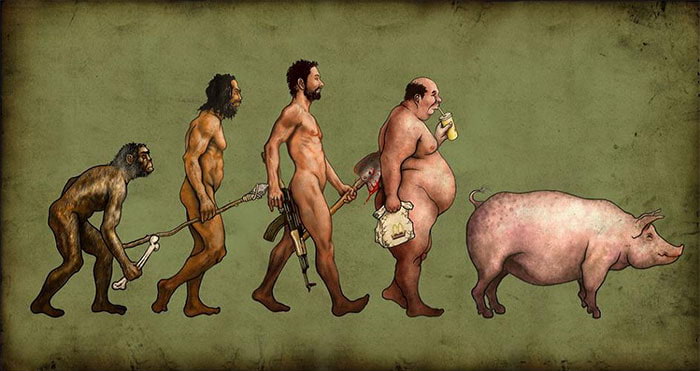 20 лучших сатирических карикатур об эволюции человека и человечества
