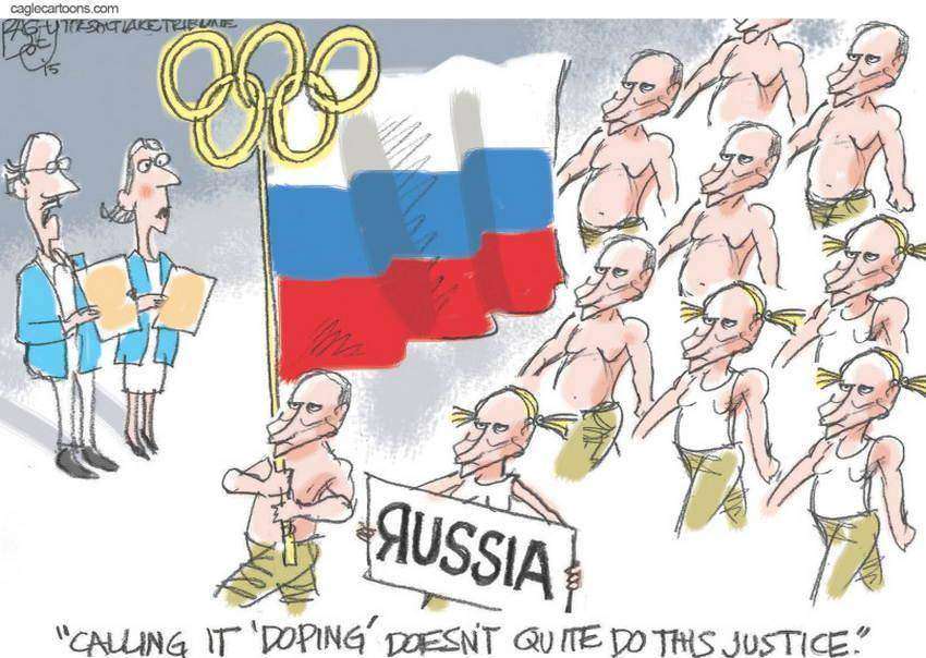 Как это выглядит со стороны: 15 лучших карикатур на тему допингового скандала в России