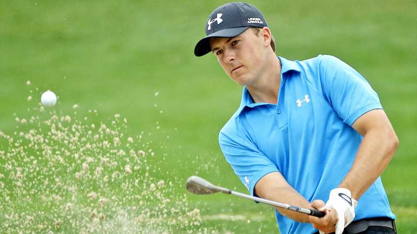 HUMBLE, TX - APRIL 03: Jordan Spieth of the United States hits a shot out of the bunker on the eighth hole during round one of the Shell Houston Open at the Golf Club of Houston on April 3, 2014 in Humble, Texas. (Photo by Scott Halleran/Getty Images)