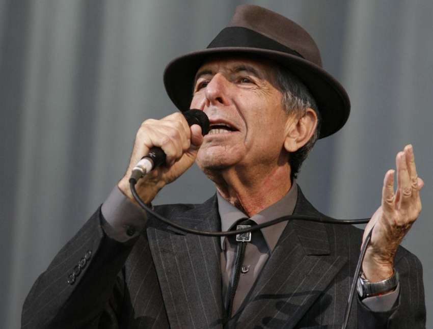 Canadian singer-songwriter Leonard Cohen performs at the Glastonbury Festival 2008 in Somerset