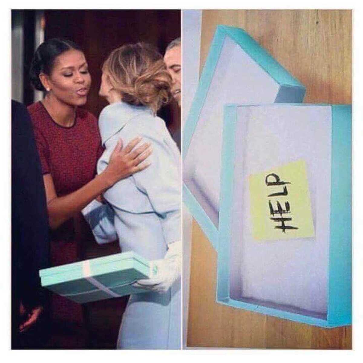 Стало известно, что Мелания Трамп на самом деле подарила Мишель Обаме в синей коробочке